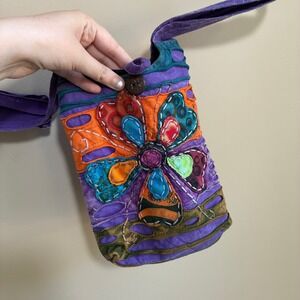 The Collection Royal Patchwork Floral Crossbody Bag OS Purple Multi Women Cotton